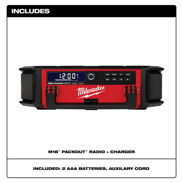 Milwaukee 2950-20 M18 18V PACKOUT Radio Charger - Bare Tool