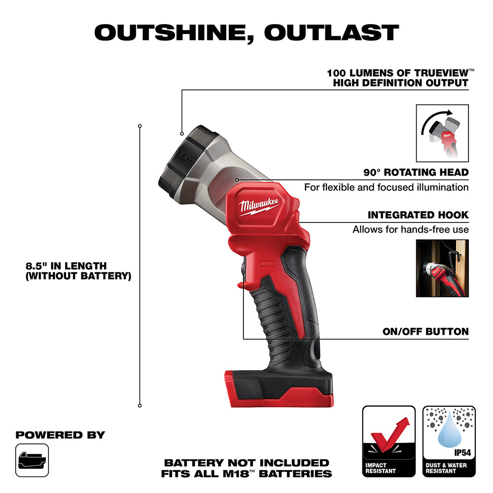 Milwaukee 2735-20 M18 18V Led Work Light