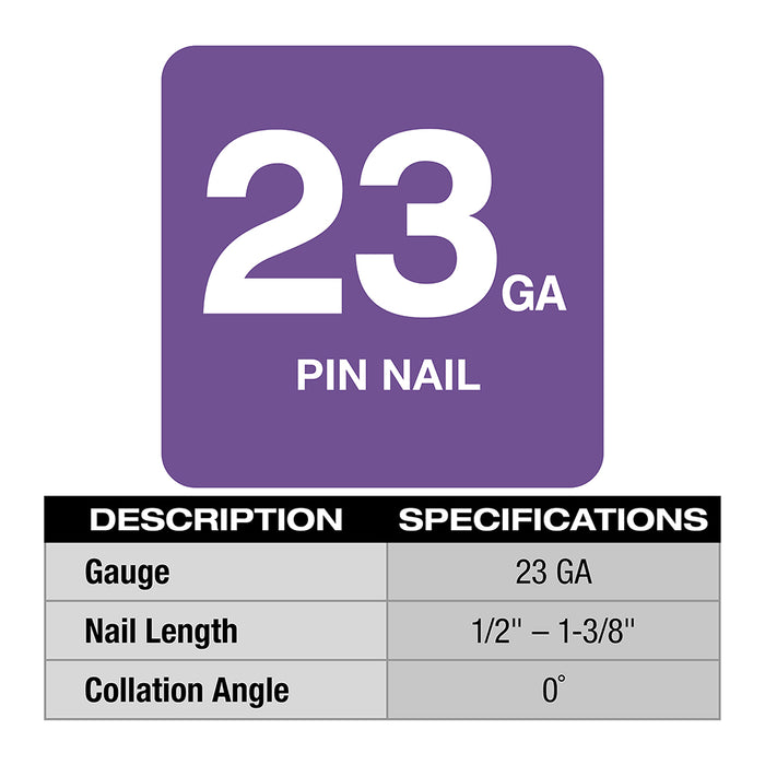 Milwaukee 2540-21 M12 12V 23 Gauge Lightweight Compact Cordless Pin Nailer Kit