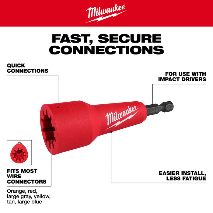 Milwaukee 48-32-6400 Quick-Twist Wire Connector Socket w/ 1/4” Hex Shank