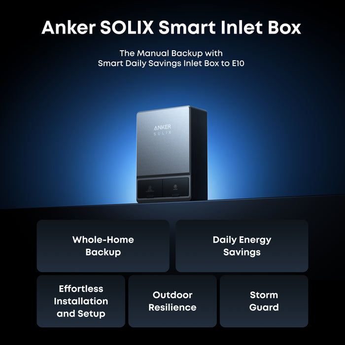 Anker SOLIX AS211141 E10 Smart Inlet Box | Smart Grid & Storm-Guard