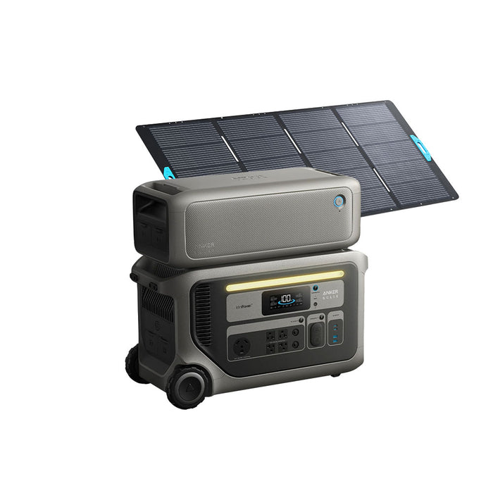 Anker SOLIX F3000 3072Wh Power Station w/Expansion Battery, Solar Panel