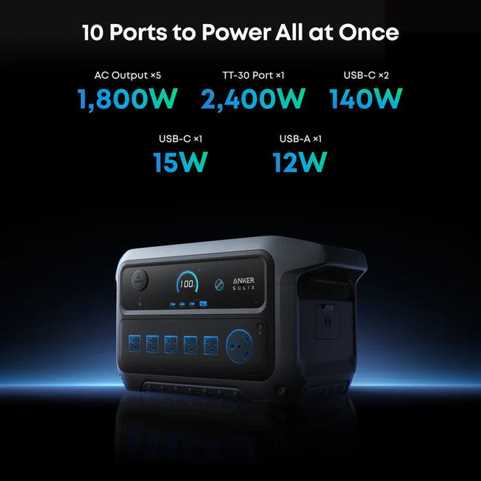 Anker SOLIX B17831A1 C2000 Gen 2 Portable Power Station 2048Wh w/ Expansion Battery