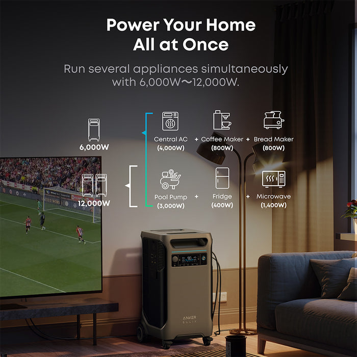 Anker SOLIX F3800 6000W / 7,680Wh Power Station with 1 Expansion Battery