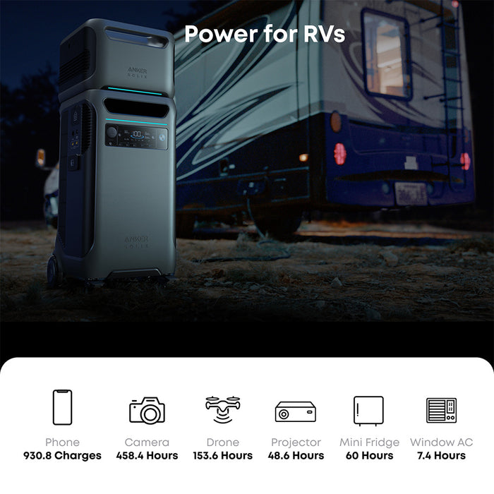 Anker SOLIX F3800 6000W / 7,680Wh Power Station with 1 Expansion Battery