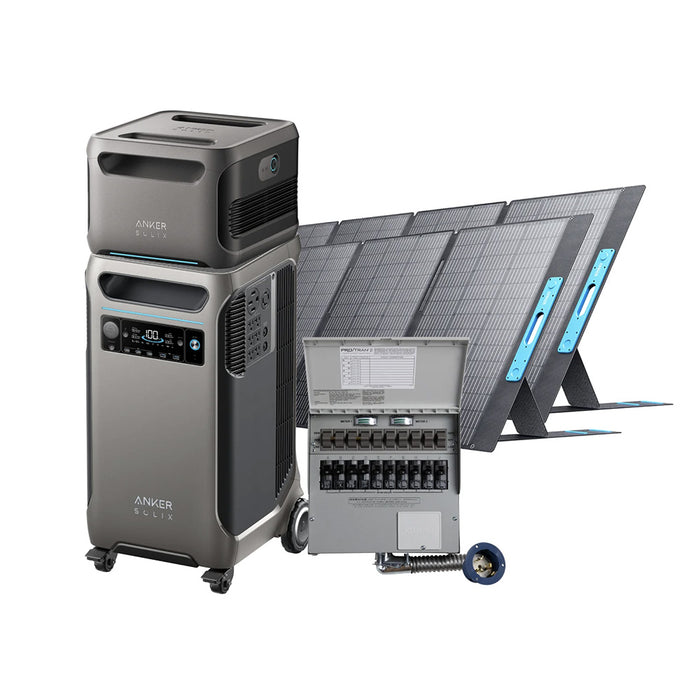 Anker SOLIX F3800 3840Wh | 6000W Portable Power Station w/ Home Power Panel & Sub Panel & 100A Breaker & Ground Bar Kit