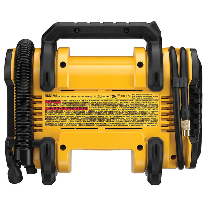 DeWALT DCC020IB-2PK 20V Cordless Air Inflator w/ 20V POWERSTACK 2-Pack Batteries