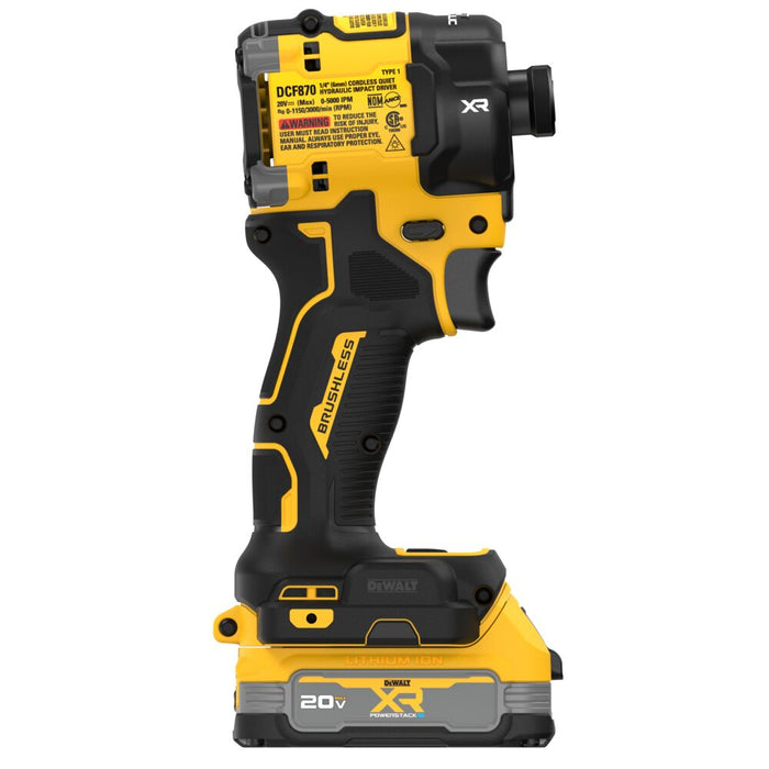Dewalt DCF870E1 20V 1/4" MAX XR Brushless Quiet Hydraulic Impact Driver Kit