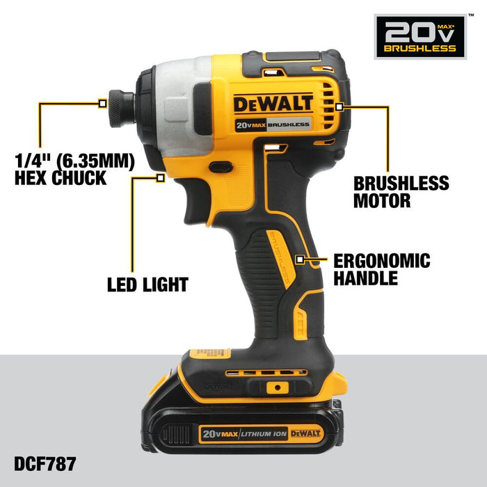 DeWALT DCK277D2 20V MAX Cordless Brushless Drill / Impact Driver Combo Kit