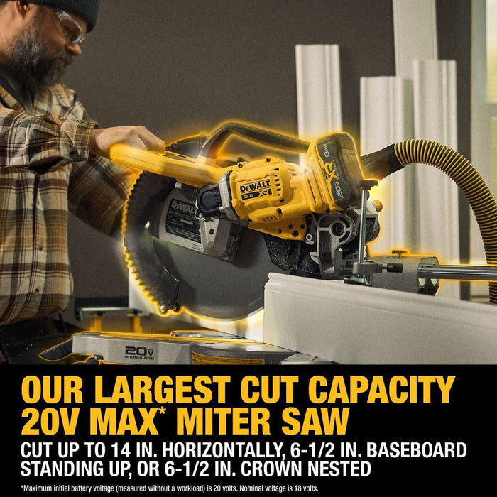 DeWALT DCS785WW1 20V MAX XR 12" Double Bevel Sliding Miter Saw Kit