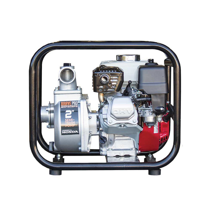 Brave BRP160SP2 2" Semi-Trash Pump w/ Honda GX160 Engine