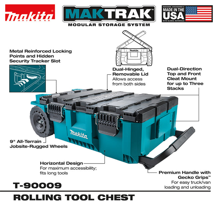 Makita MakTrak Rolling Tool Chest w/ 2 Medium Tool Boxes