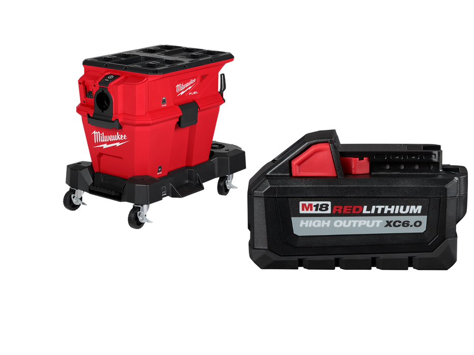 Milwaukee 0915-20x6 M18 FUEL PACKOUT 6 Gal Wet/Dry Vac w/ Extra 6Ah Battery
