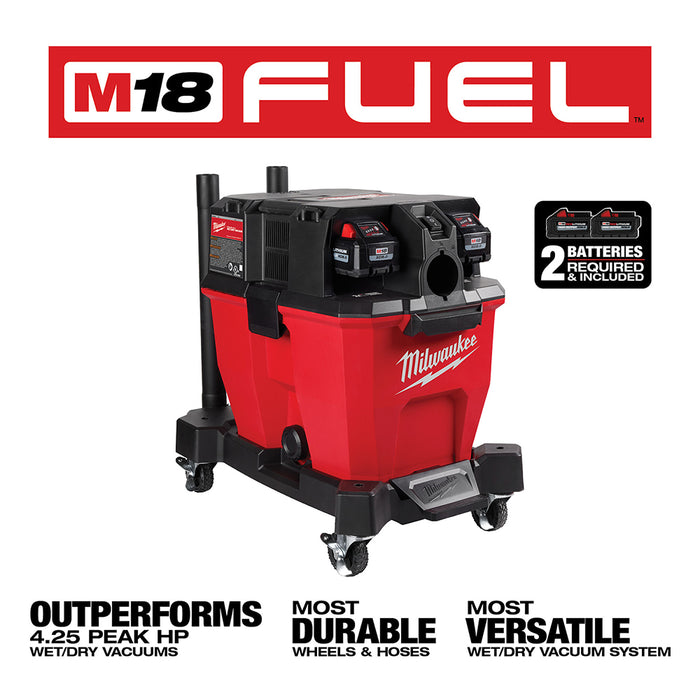 Milwaukee 0920-22HD8 M18 FUEL 9 Gallon Wet/Dry Vacuum Kit w/ 8AH Starter Kit