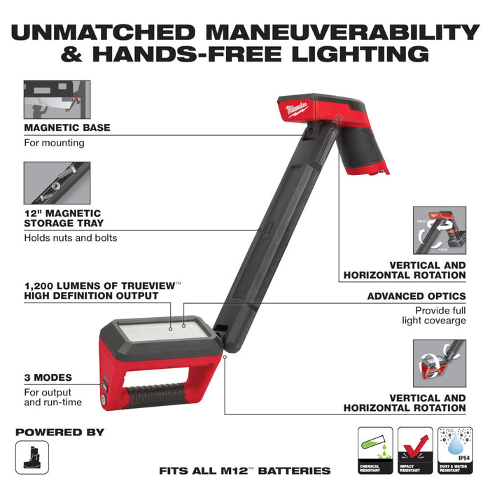 Milwaukee 2126-20x2 M12 Underbody Light w/ Extra 2Ah Battery