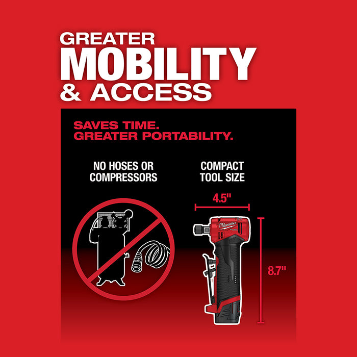 Milwaukee 2485-80 M12 FUEL 12V 1/4" Right Angle Die Grinder - Recon - Bare Tool