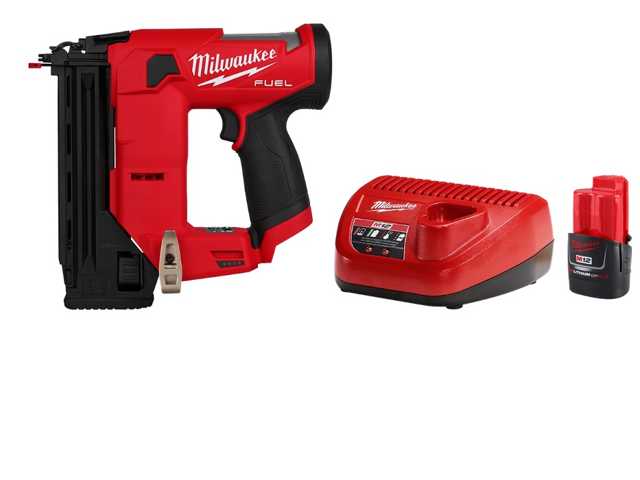 Milwaukee 2541-20SK M12 FUEL 12V 18 Gauge Brad Nailer w/ 2AH Battery/Charger