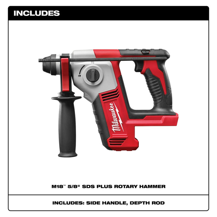 Milwaukee 2612-80 M18 18V 5/8" SDS PLUS Rotary Hammer -Bare Tool - Reconditioned