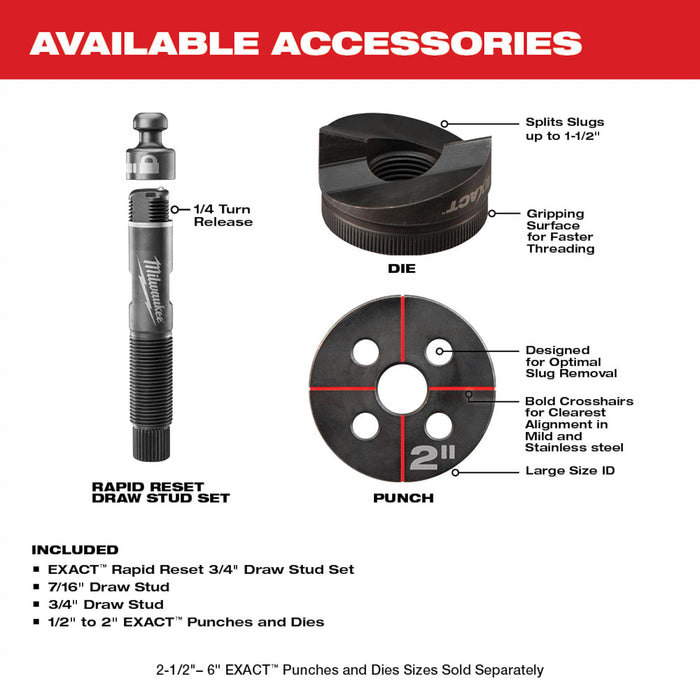 Milwaukee 2676-02 M18 FORCE LOGIC 18V 10 Ton Knockout Tool 1/2"-2"