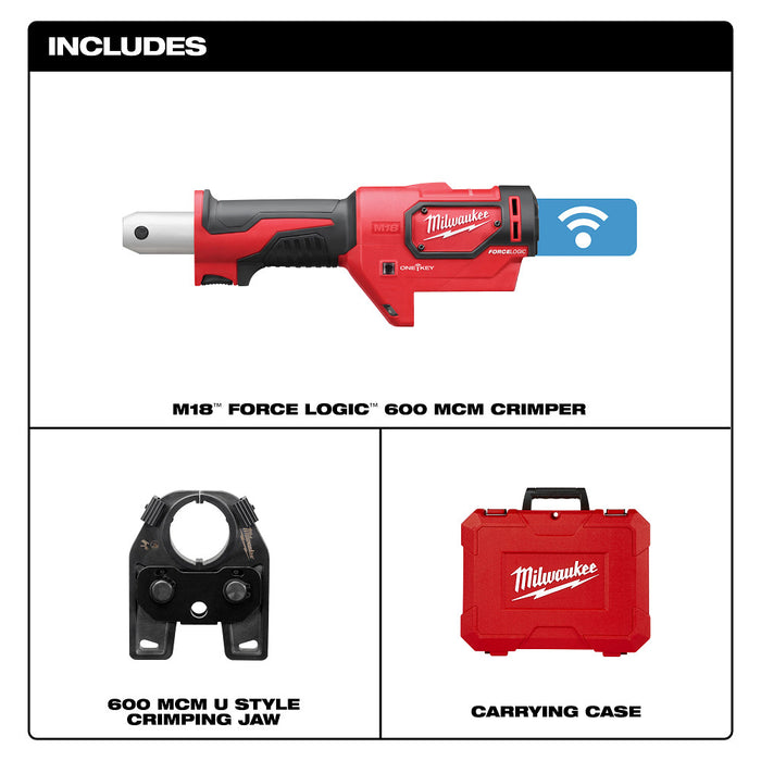 Milwaukee 2679-20 M18 18V FORCE LOGIC 600 MCM Cordless Crimper - Bare Tool