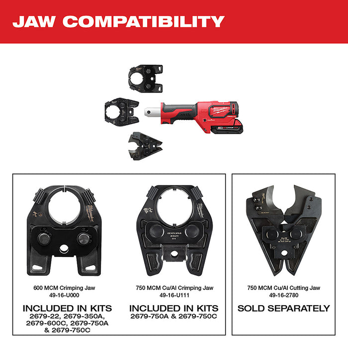 Milwaukee 2679-82 M18 18V FORCE LOGIC 600 MCM Crimper - Recon - Bare Tool