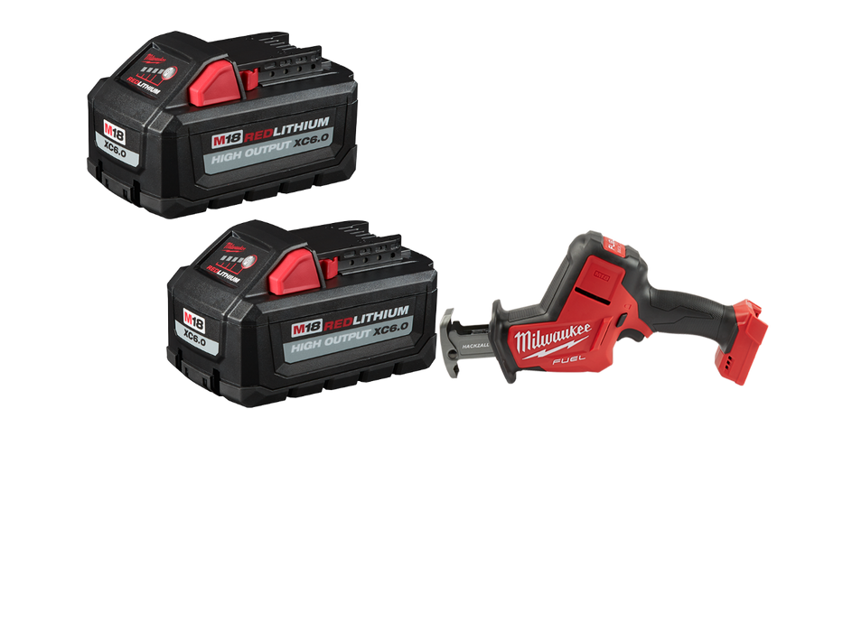 Milwaukee 2719-20BT6 M18 Hackzall w/ HIGH OUTPUT XC6.0 Battery - 2 PK