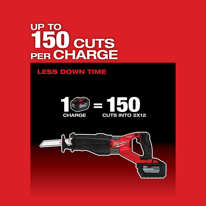 Milwaukee 2722-20x8 M18 FUEL 18V SUPER SAWZALL Reciprocating Saw w/ 8AH Battery