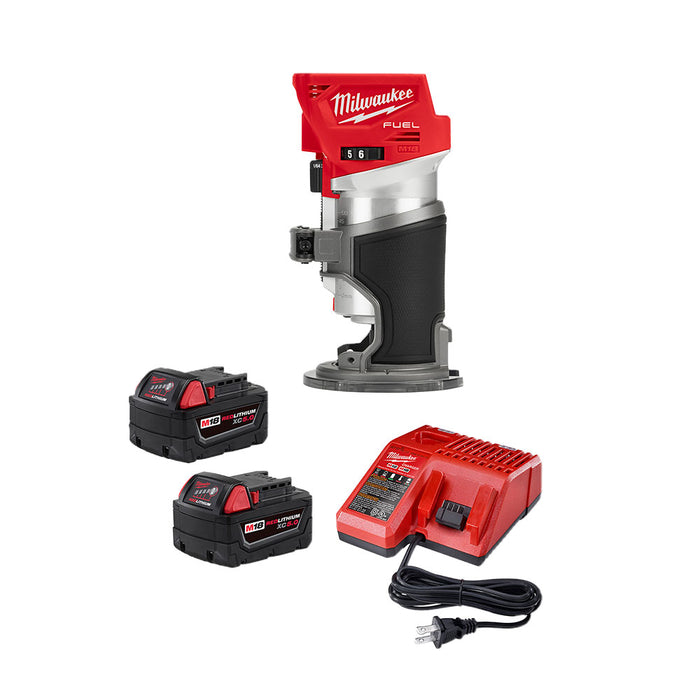 Milwaukee 2723-20SK M18 FUEL 18V Router w/ 2 - 5AH Batteries and Charger