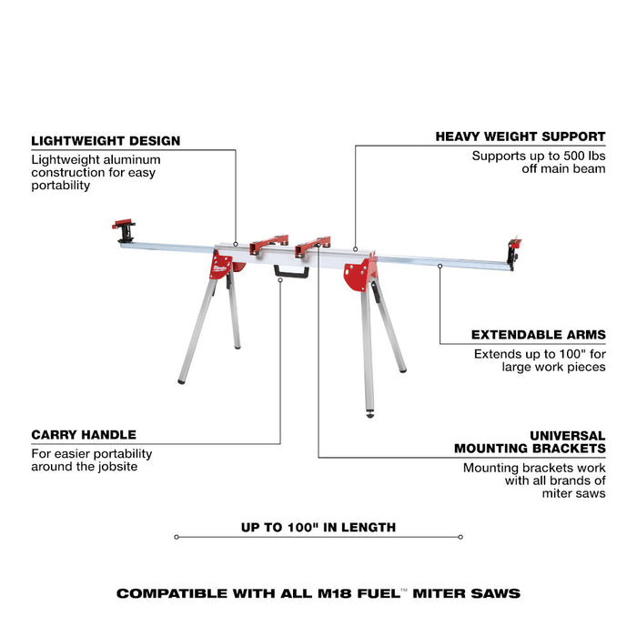 Milwaukee 2739-21HD M18 FUEL 18V 12" Cordless Miter Saw w/ Stand