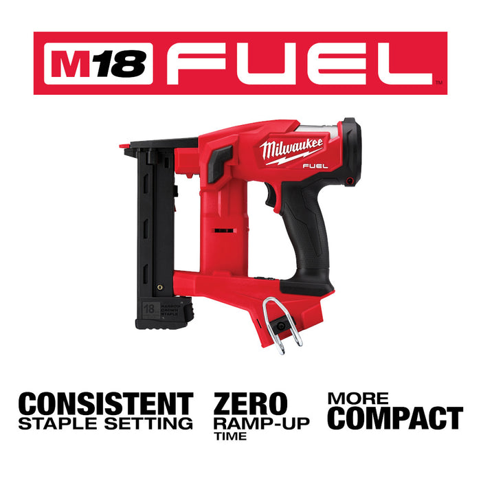 Milwaukee 2749-20x2 M18 FUEL 18 GAUGE 1/4" Crown Stapler Bundle w/ 2AH Battery