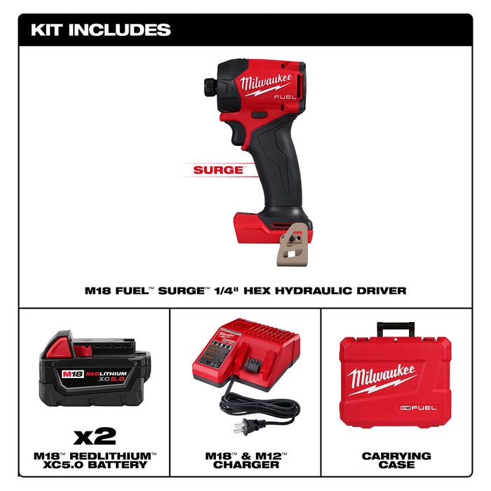 Milwaukee 2761-22 M18 FUEL SURGE 18V 1/4" Cordless Hex Hydraulic Driver Kit