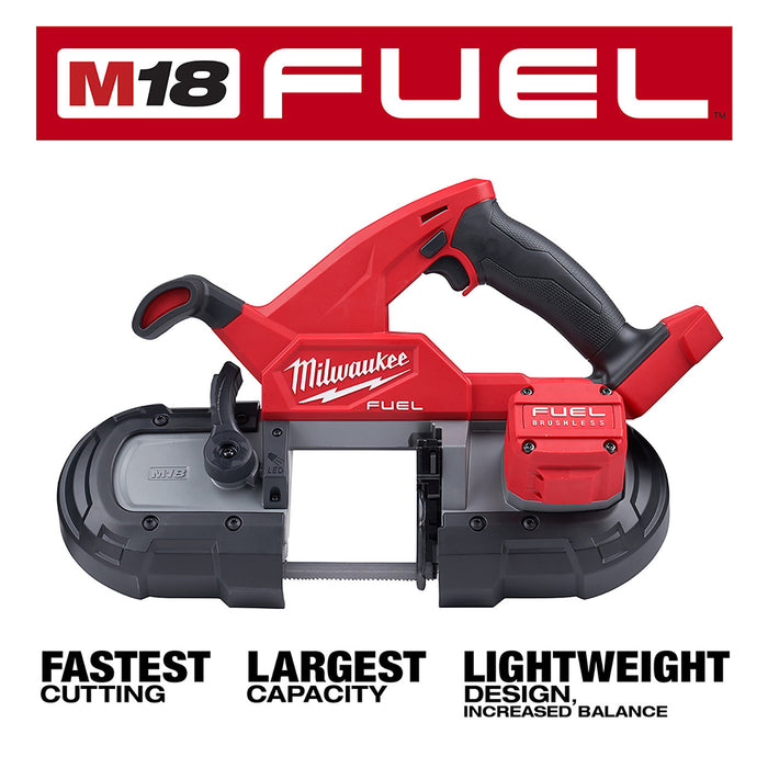Milwaukee 2829-20ETM M18 FUEL Compact Bandsaw and 3PK 8/10TPI Blades
