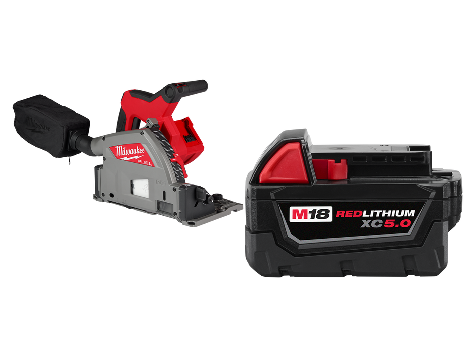 Milwaukee 2831-20x5 M18 FUEL 18V 6-1/2" Plunge Track Saw w/ 5AH Battery