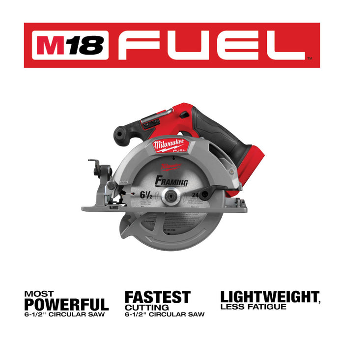 Milwaukee 2833-20x6 M18 FUEL 6-1/2" Circular Saw w/ Extra 6Ah Battery