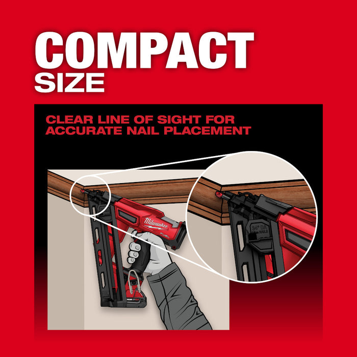 Milwaukee 2839-20x3 M18 FUEL 18V 15 Gauge Finish Nailer w/ 2 - 3AH Batteries