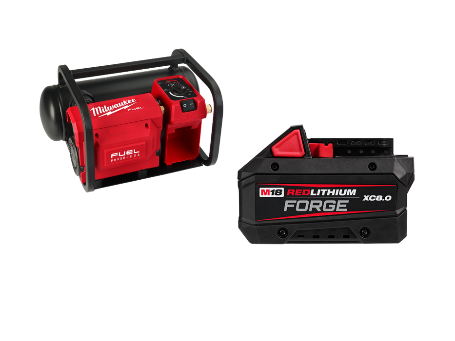 Milwaukee 2840-20B8F M18 FUEL 18V 2 Gallon Compact Compressor w/ 8AH Battery