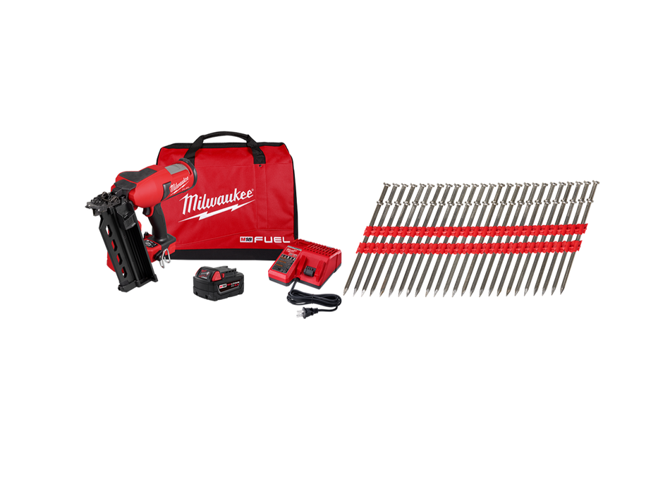 Milwaukee 2844-21x16 M18 FUEL Duplex Nailer Kit w/ 2000x 3.5 Inch Nails