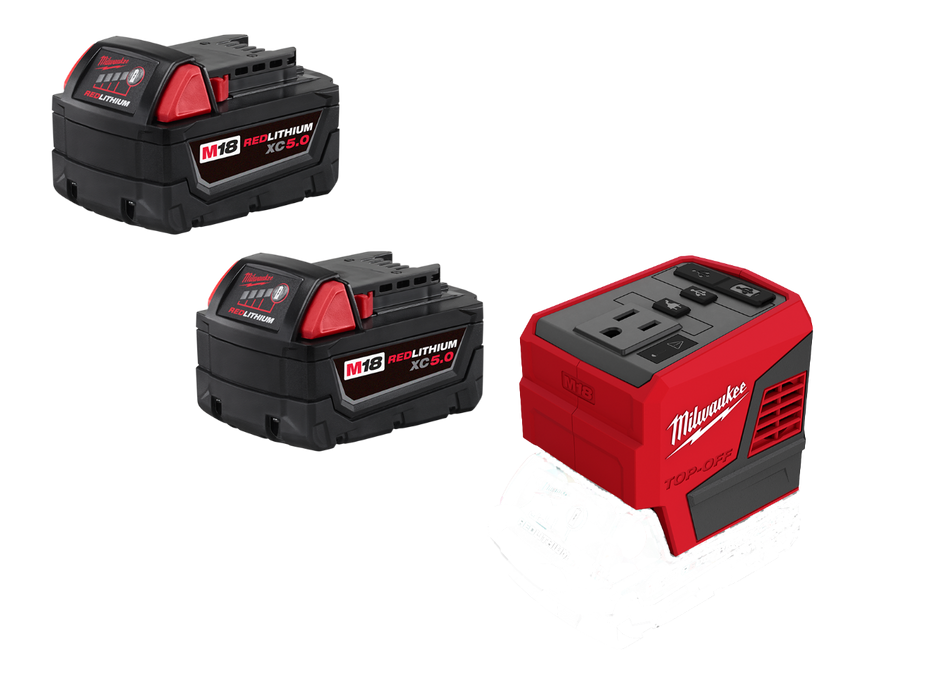 Milwaukee 2846-20BT5 M18 Top Off Power Supply w/ XC5.0 Capacity Battery - 2 PK