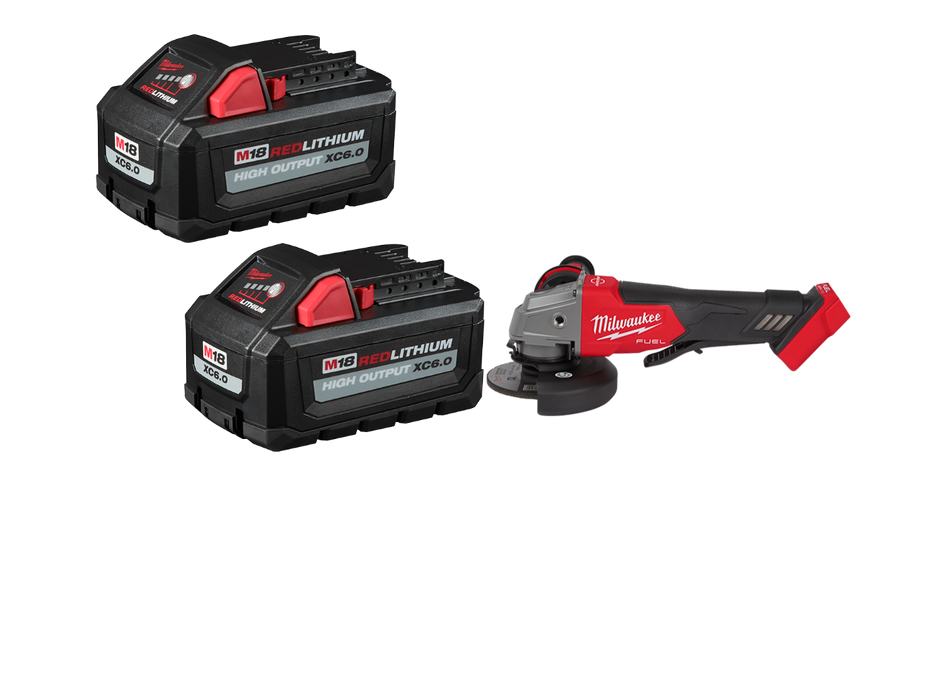 Milwaukee 2880-20BT6 M18 Paddle Switch Grinder w/ XC6.0 Battery - 2 PK