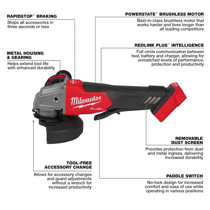 Milwaukee 2880-20BT6 M18 Paddle Switch Grinder w/ XC6.0 Battery - 2 PK