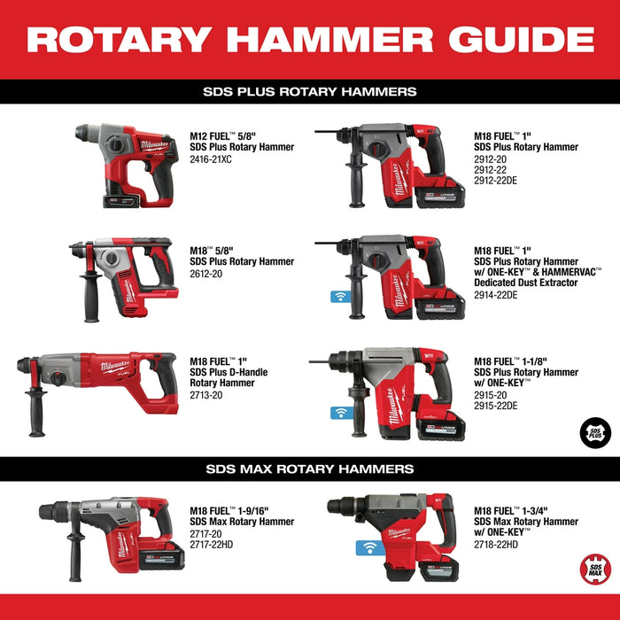 Milwaukee 2912-80 M18 FUEL 18V 1" SDS Plus Rotary Hammer - Recon