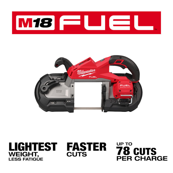 Milwaukee 2929-20ETM M18 FUEL Deep Cut Band Saw and 3PK 8/10TPI Blades
