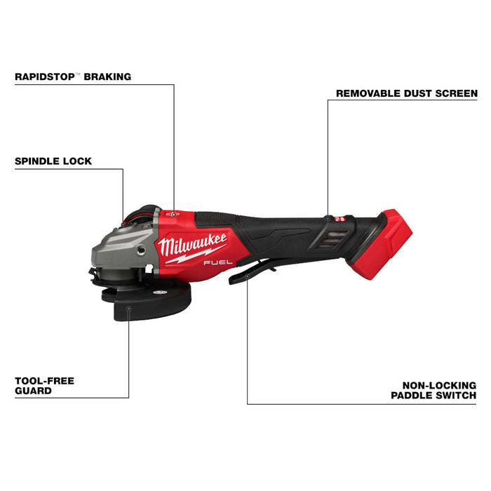 Milwaukee 2960-20GR M18 FUEL 18V 3/8" Li-Ion Impact Wrench w/ 4-1/2"-6" Grinder