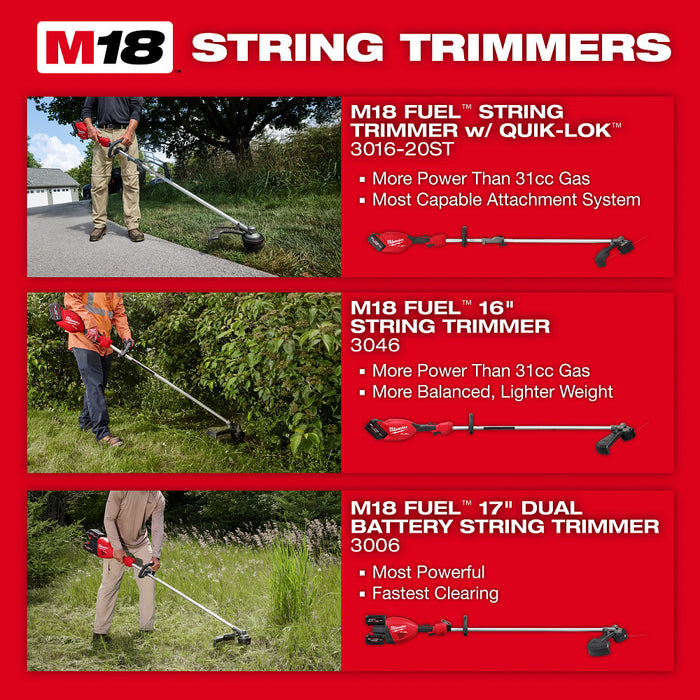 Milwaukee 3016-20ST M18 FUEL 18V String Trimmer w/ QUIK-LOK - Bare Tool