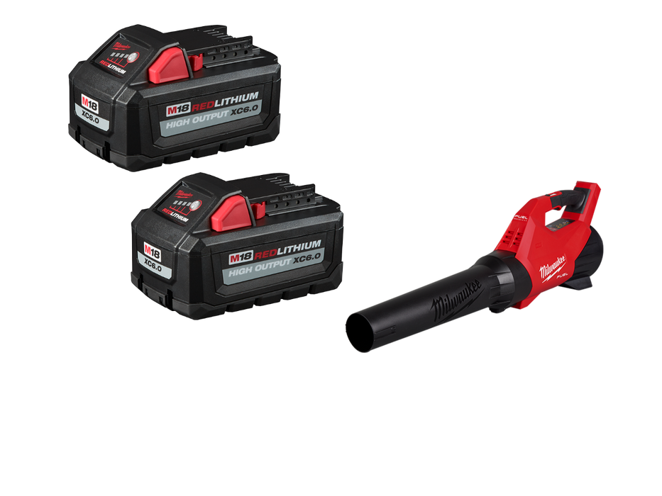 Milwaukee M18 Blower w/ REDLITHIUM HIGH OUTPUT XC6.0 Battery - 2 PK