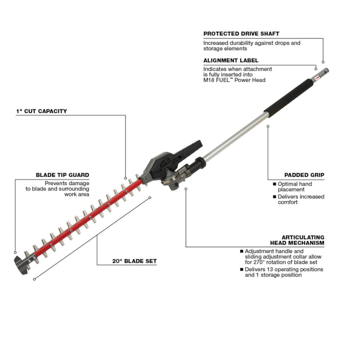 Milwaukee 3031-21H M18 FUEL 18V Timmer/Blower Combo Kit w/ Hedge Attachment
