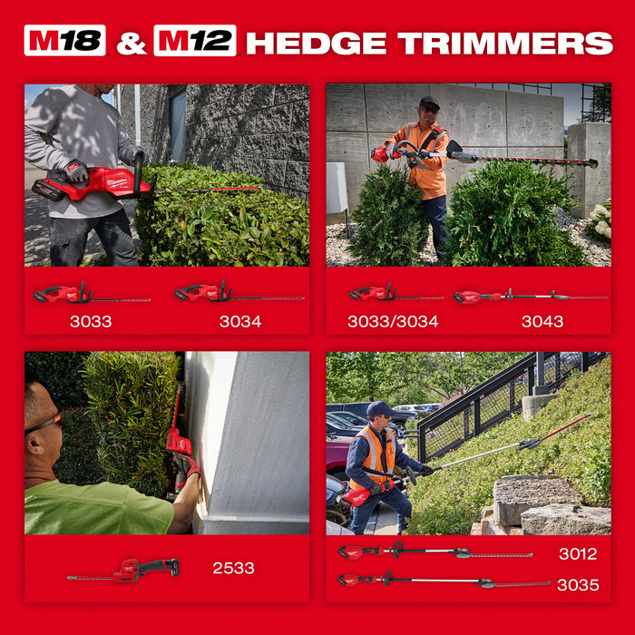 Milwaukee 3033-21 M18 FUEL 24" Cordless Lithium-Ion Hedge Trimmer Kit