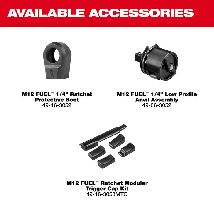 Milwaukee 3052-21 M12 FUEL 12V 1/4" Cordless Li-Ion Ratchet Kit