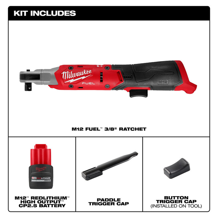 Milwaukee 3053-21 M12 FUEL 12V 3/8" Cordless Li-Ion Ratchet Kit