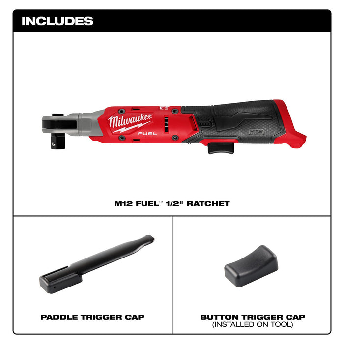 Milwaukee 3054-20 M12 FUEL 12V 1/2" Cordless Li-Ion Ratchet - Bare Tool